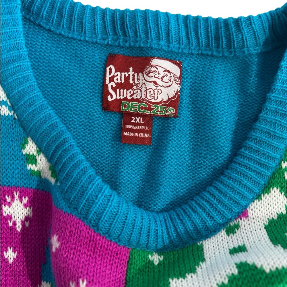 Party Sweater Ugly Christmas Festive Design SZ 2XL - Picture 6 of 14